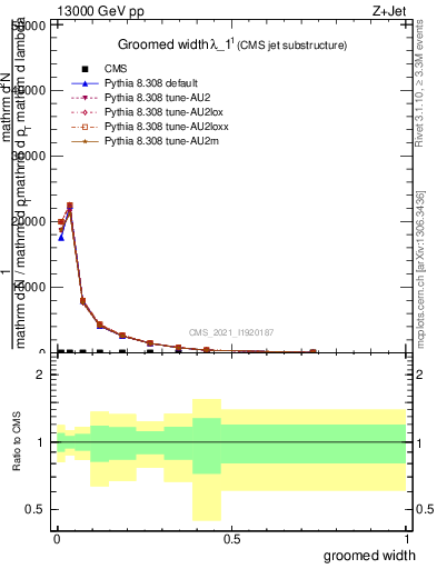 Plot of j.width.g in 13000 GeV pp collisions