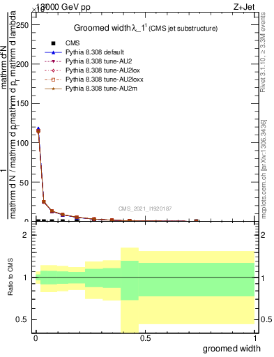 Plot of j.width.g in 13000 GeV pp collisions